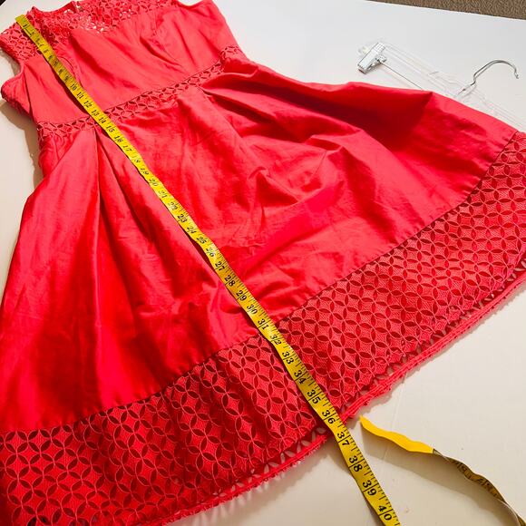 Calvin Klein Lace Cut Out Sleeveless Pleated Dress Size 10 Pink - Picture 9 of 10